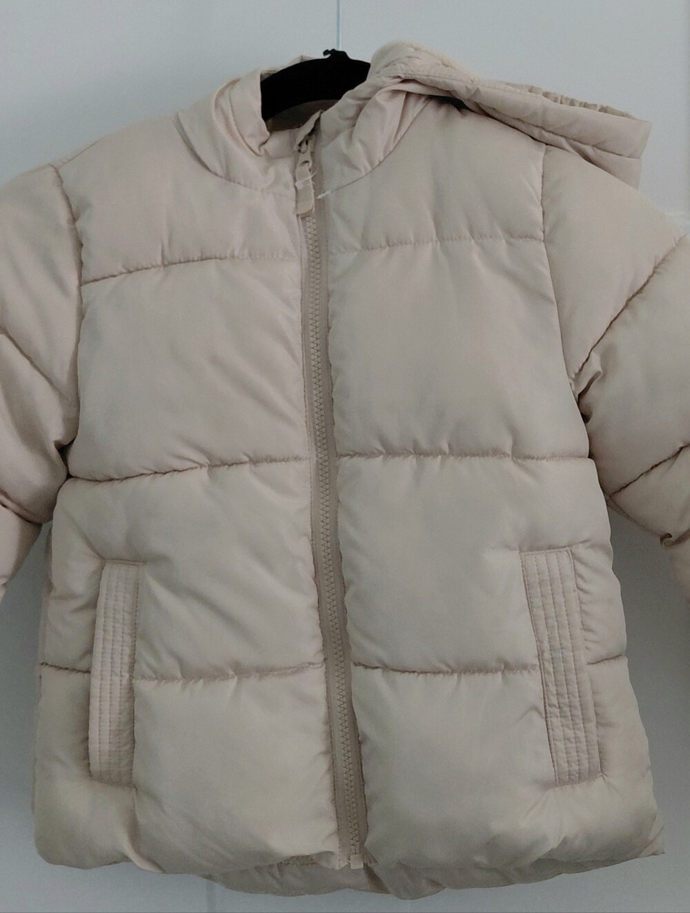 Swiss Tech Kids Hooded Puffer Jacket - Cream Sx 6 - 6X